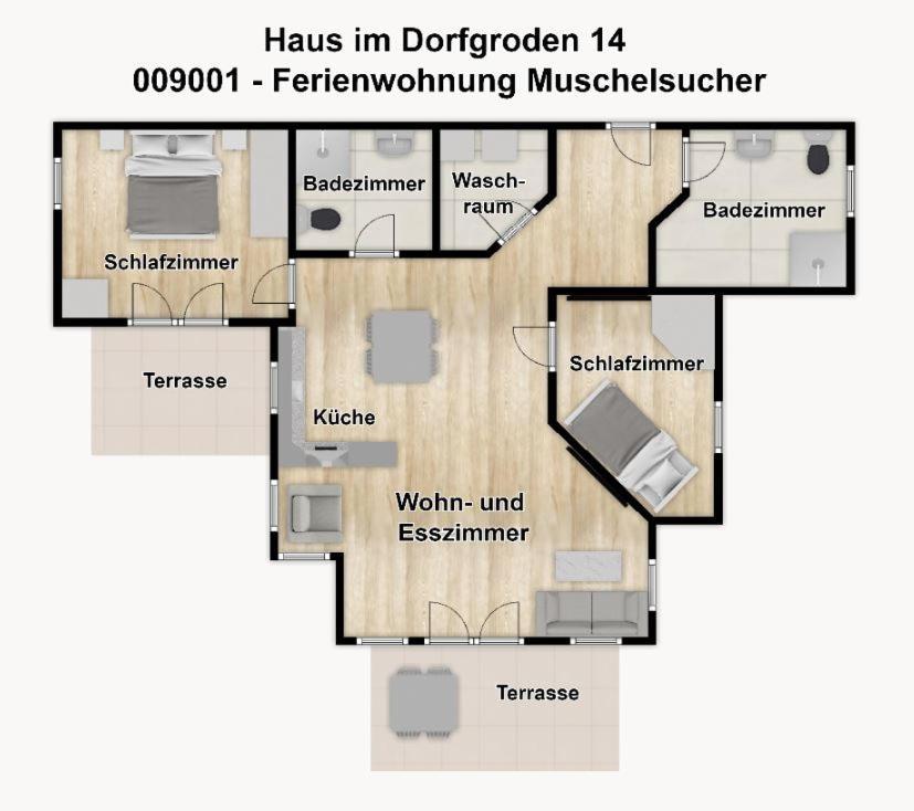 Haus Im Dorfgroden 14 Ferienwohnung Muschelsucher ヴァンガーオーゲ エクステリア 写真